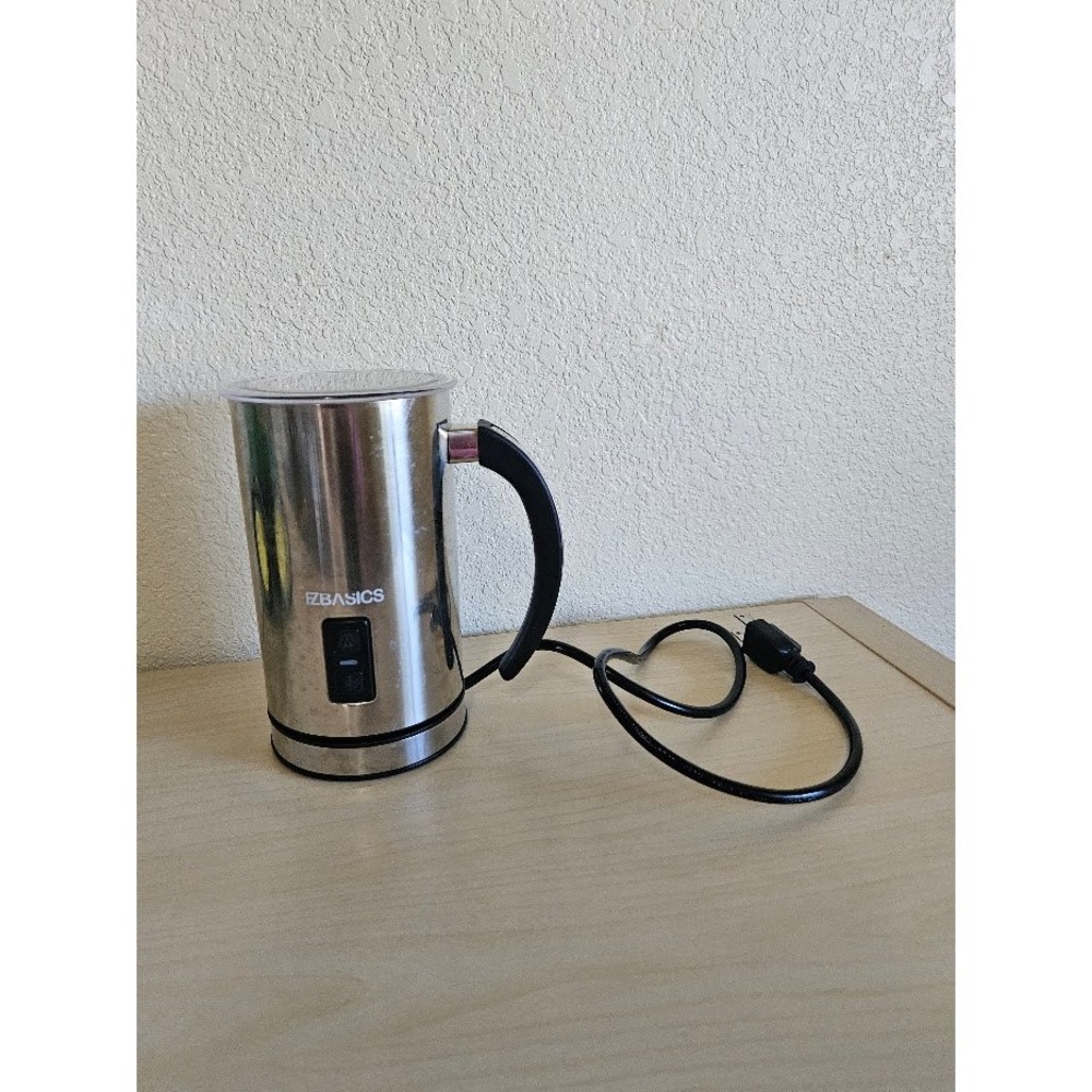 EZBASICS Electric Milk Frother Steamer Stainless Steel Hot Cold Foam Maker